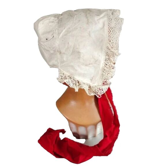 Antique 1840s Indoors Bonnet, Pre Civil War Era, Primitive Decor - Picture 2 of 6